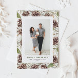 Vintage Watercolor Pine Cones Photo Christmas Holiday Postcard<br><div class="desc">Celebrate the season with a customizable photo Christmas postcard featuring watercolor pine cones. This nature-inspired design highlights the rustic beauty of hand-painted pine cones, bringing a touch of nature to your holiday greetings. The watercolor Christmas postcard is perfect for anyone who loves rustic, nature-themed holidays. Personalize by adding your names,...</div>