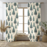 Vintage Watercolor Pine Tree Christmas Pattern Sheer Curtains<br><div class="desc">Add a touch of timeless holiday charm to your home with our Vintage Watercolor Pine Tree Christmas Pattern curtains. Featuring beautifully hand-painted watercolor pine trees, these curtains evoke a nostalgic and cozy Christmas atmosphere. The soft, vintage design paired with earthy tones brings warmth and elegance to any room, while the...</div>