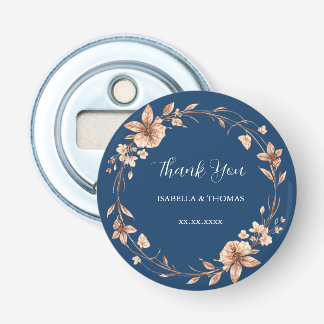 Vintage watercolor rose gold Daisy Floral Botanica Bottle Opener