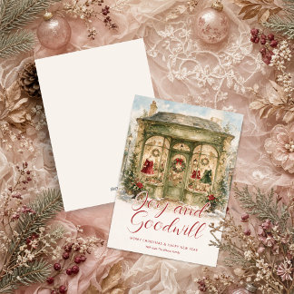 Vintage Watercolor Storefront Christmas TMF26 Holiday Card