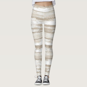 Vintage Watercolor Stripes in Grey Tones Leggings