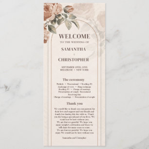 Vintage watercolor terracotta rose sage program