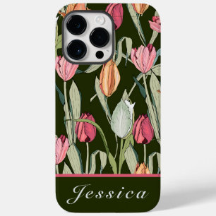  Vintage Watercolor Tulips Floral Pattern  Case-Mate iPhone 14 Pro Max Case