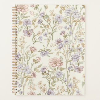 Vintage Watercolor Wildflower Seamless Pattern Planner