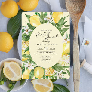 Vintage Watercolor Yellow Lemons Frame  Invitation