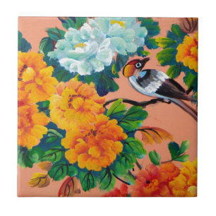 Vintage Watercolour Birds Tile