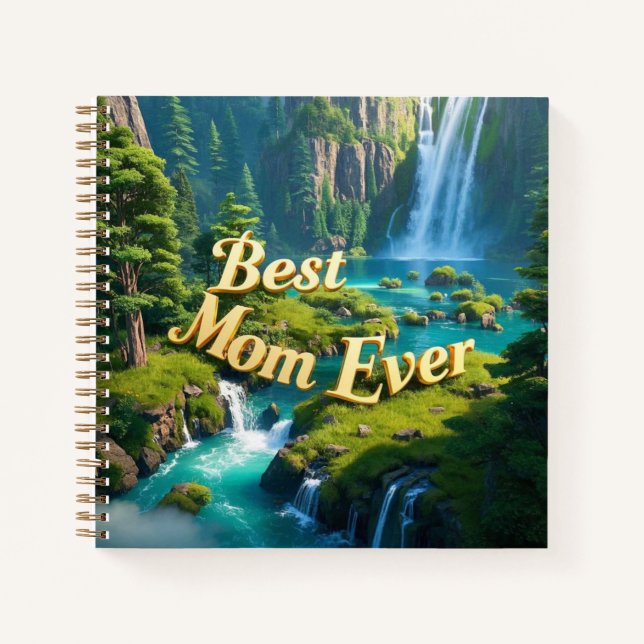 Vintage Waterfall Best Mom Ever  Notebook (Front)