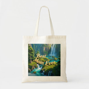 Vintage Waterfall Best Mom Ever Tote Bag