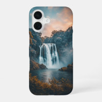 Vintage Waterfall in a Rocky Landscape