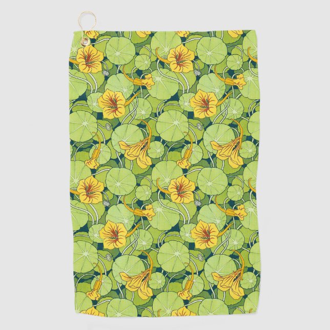 Vintage Waterlilies Golf Towel (Front)