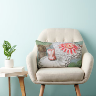 Vintage Waterlily Flowers, Waterlilies in a Pond Lumbar Pillow
