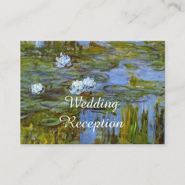 vintage waterlily wedding reception detail enclosure card (Front)