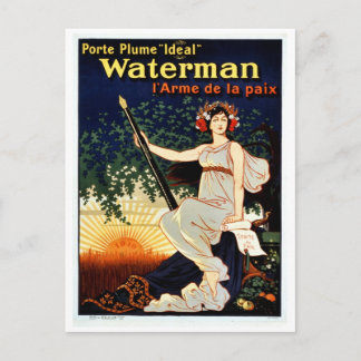 Vintage Waterman fountain pen advertising Postcard