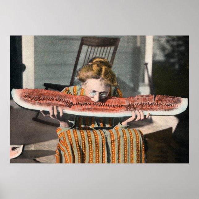 Vintage Watermelon Eating poster (Front)