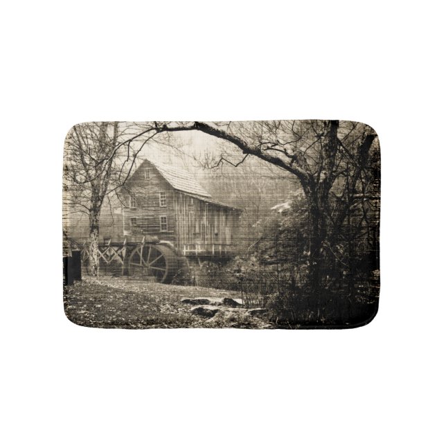 Vintage Waterwheel Bath Mat (Front)