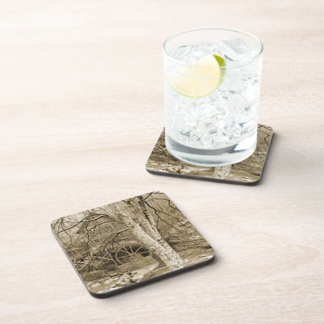 Vintage Waterwheel Coaster (Right Side)