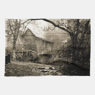 Vintage Waterwheel Kitchen Towel