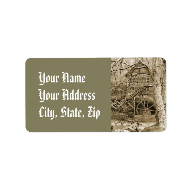 Vintage Waterwheel Label (Front)