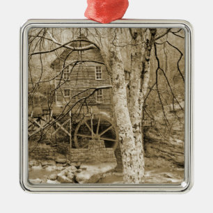 Vintage Waterwheel Metal Ornament