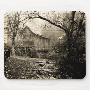 Vintage Waterwheel Mouse Pad