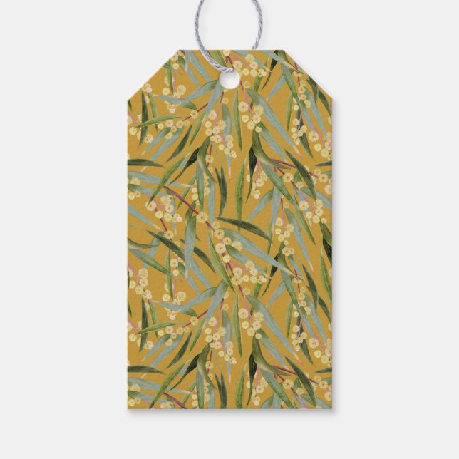 Vintage Wattle Patterned Gift Tags (Front)