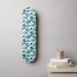 Vintage Wave Pattern Skateboard
