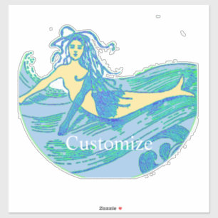 Vintage Waveriding Mermaid Thunder_Cove