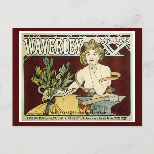 Vintage Waverley Cycles Postcard (Front)