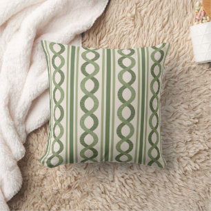 Vintage waves green long table runner throw pillow