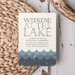 Vintage Waves Lake Weekend Getaway Invitation<br><div class="desc">Escaping to the lake for a bachelorette weekend, family reunion or birthday party? Invite your guests with these vintage chic invitations in cool summer blues. Lakeside chic design features blue wave illustrations with a vintage, distressed effect, and "weekend at the lake" in matching smoky blue gray lettering. Customize with your...</div>