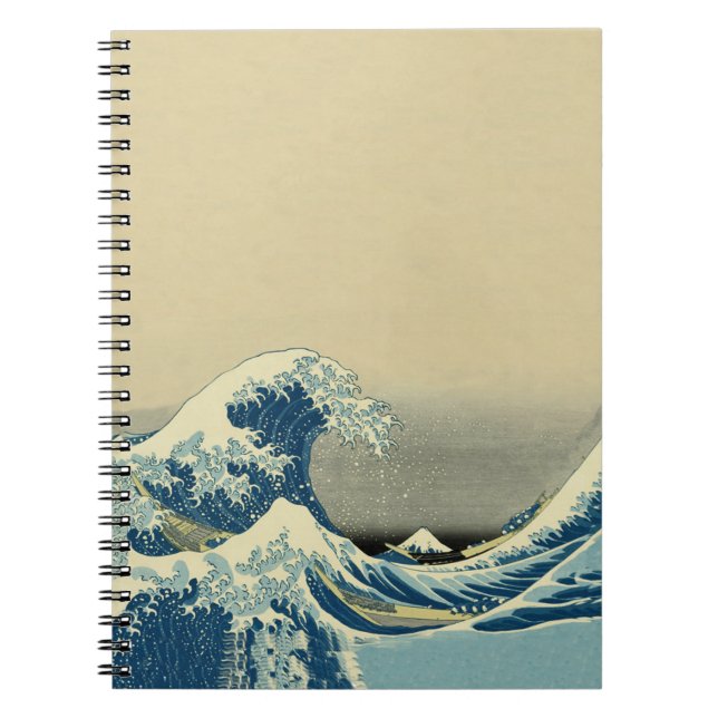 Vintage Waves Ocean Sea Boat Notebook (Front)