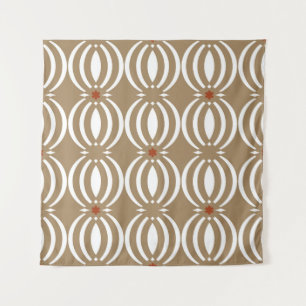 Vintage Wavy Lines Geometric Design Tapestry