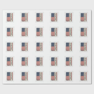 Vintage We the People Flag Patriotic Shirt Design_ Wrapping Paper