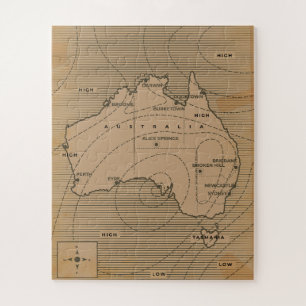 Vintage weather map of Australia Jigsaw Puzzle