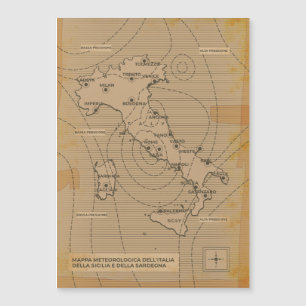 Vintage weather map of Italy, Scilly and Sardinia