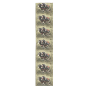 Vintage Weathered Clydesdale Postcard Short Table Runner