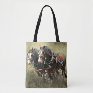 Vintage Weathered Clydesdale Postcard Tote Bag