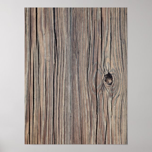 Vintage Weathered Wood Background - Old Wooden Poster (Front)