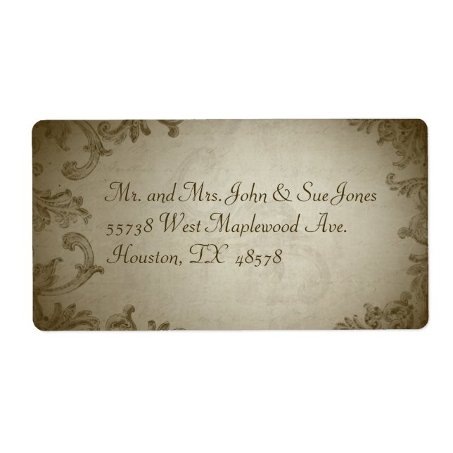 Vintage Wedding Address Label (Front)