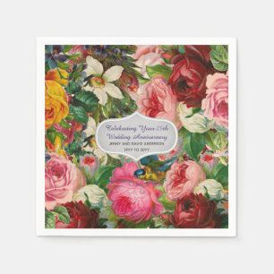 Vintage Wedding Anniversary ROSES - Commemorative Napkin