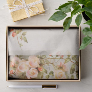 Vintage Wedding Antique Pink Rose Flower Tissue Paper