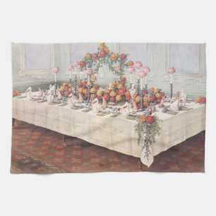 Vintage Wedding Banquet Table Kitchen Towel
