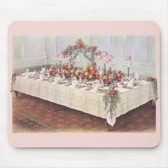 Vintage Wedding Banquet Table Mouse Pad (Front)