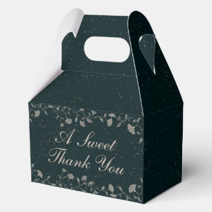 Vintage Wedding Black Tan Elegant Thank You Favor Box