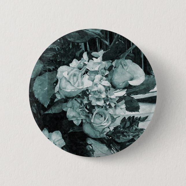 Vintage Wedding Bouquet 2 Inch Round Button (Front)
