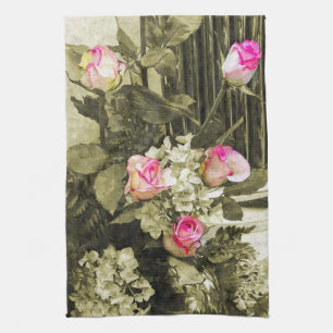 Vintage Wedding Bouquet Kitchen Towel