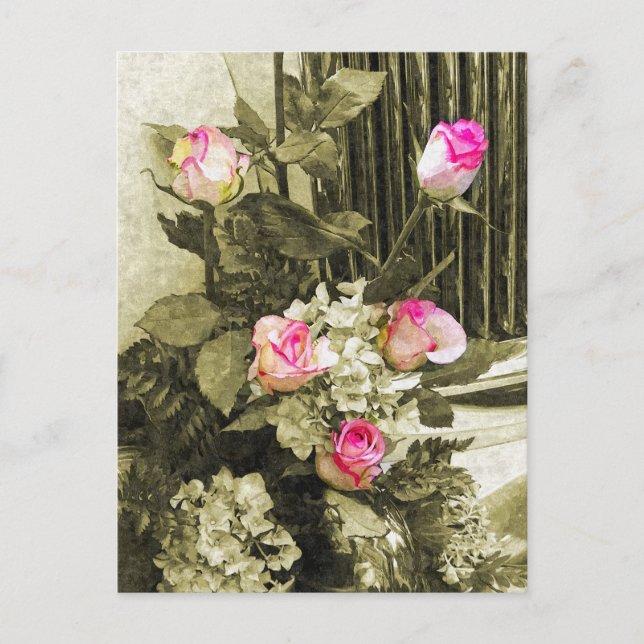 Vintage Wedding Bouquet Postcard (Front)