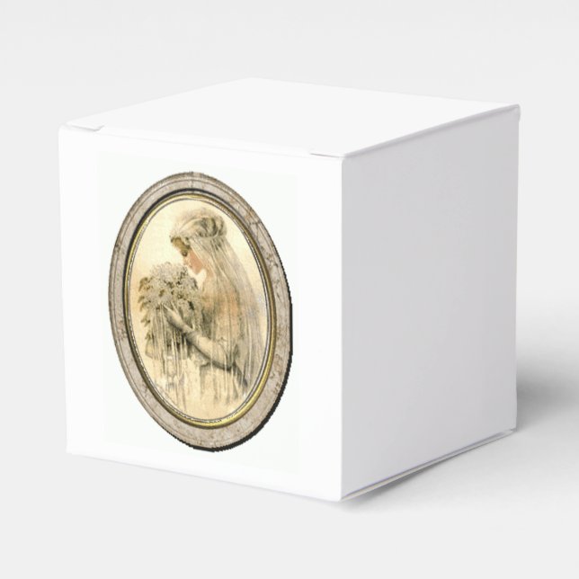 Vintage Wedding & Bridal Shower Party Favour Box (Front Side)