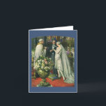 Vintage Wedding, Bride and Groom with Menorah Thank You Card<br><div class="desc">Vintage illustration love and romance wedding ceremony image featuring a couple getting married in a beautiful synagogue with stained glass windows,  flowers and a seven branch menorah. The bride is wearing a long white wedding gown and the groom is handsome in his tuxedo.</div>