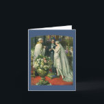 Vintage Wedding, Bride and Groom with Menorah Thank You Card<br><div class="desc">Vintage illustration love and romance wedding ceremony image featuring a couple getting married in a beautiful synagogue with stained glass windows,  flowers and a seven branch menorah. The bride is wearing a long white wedding gown and the groom is handsome in his tuxedo.</div>
